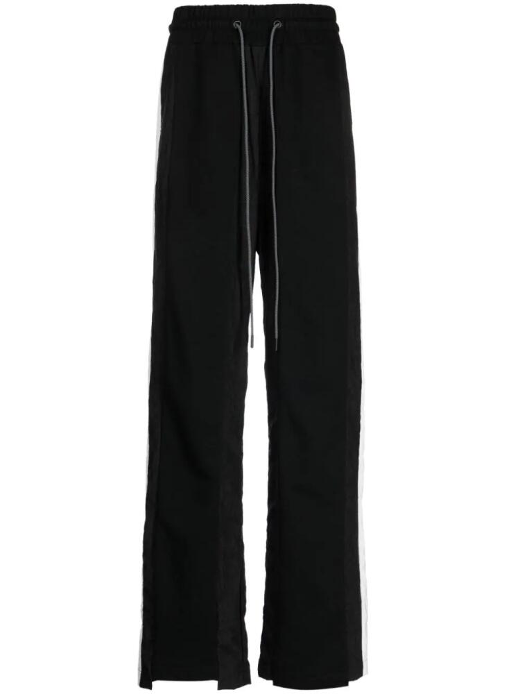 Mostly Heard Rarely Seen stripe-detail cotton track trousers - Black Cover