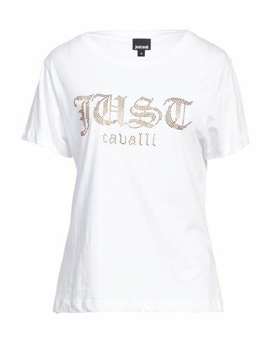 Just Cavalli Woman T-shirt White Cotton, Glass Cover