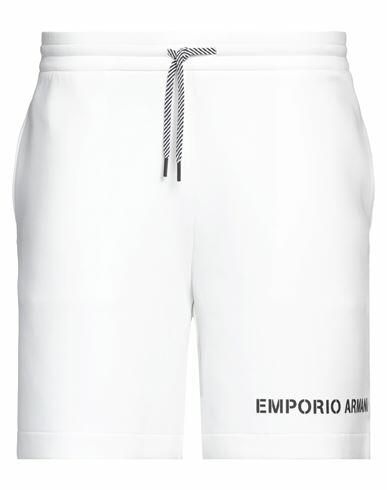 Emporio Armani Man Shorts & Bermuda Shorts White Cotton, Polyester, Elastane Cover