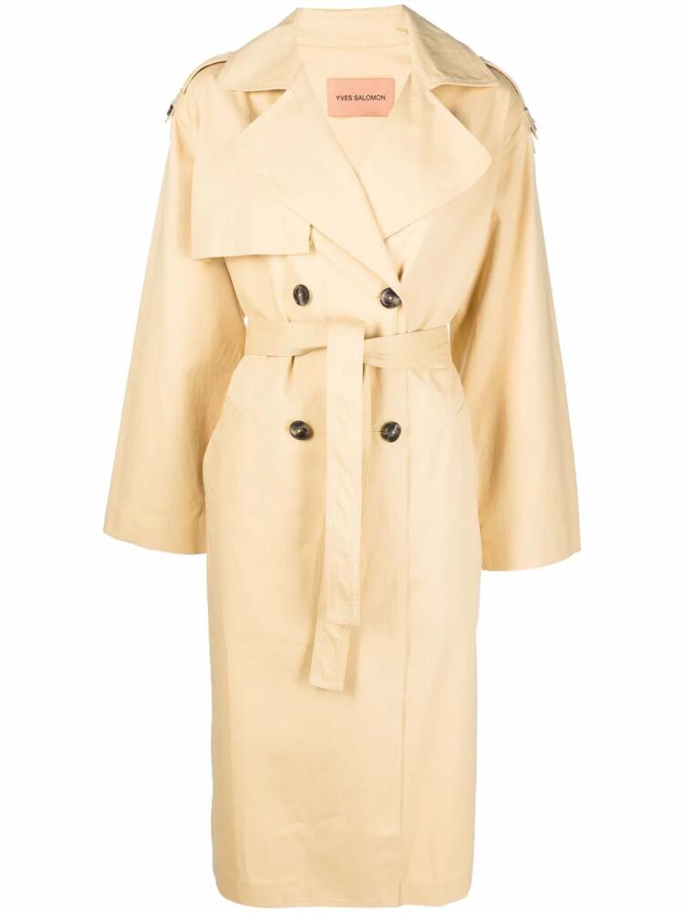 Yves Salomon tied-waist trench coat - Yellow Cover