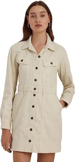 Lauren Ralph Lauren Denim Shirtdress (Cream Wash) Women's Clothing Cover