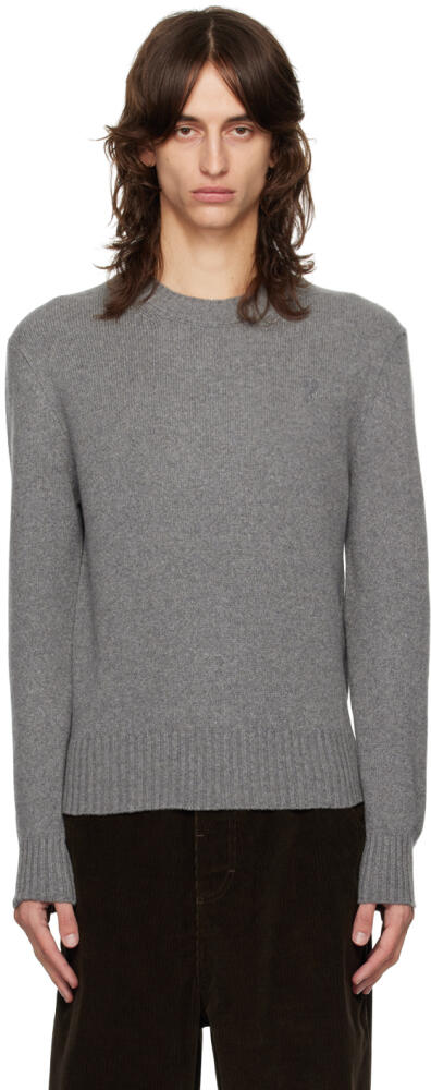 AMI Paris Gray Cashmere Ami De Cœur Sweater Cover