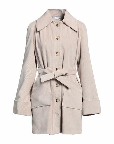 Jijil Woman Overcoat & Trench Coat Beige Polyester, Polyamide, Elastane Cover