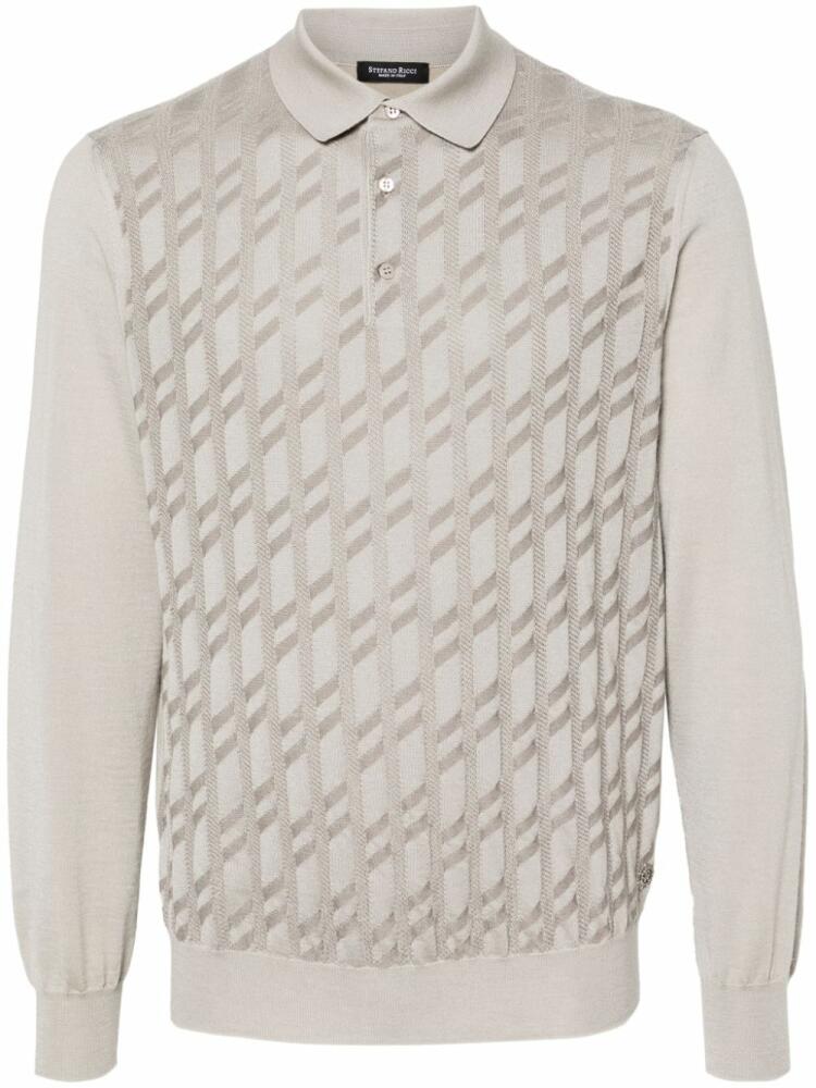 Stefano Ricci patterned-jacquard polo shirt - Grey Cover