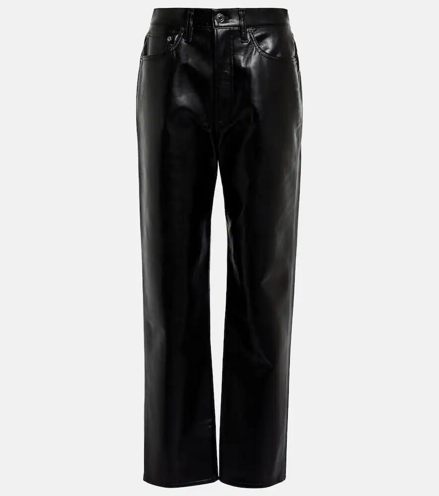 Agolde 90s Pinch Waist leather-blend pants Cover