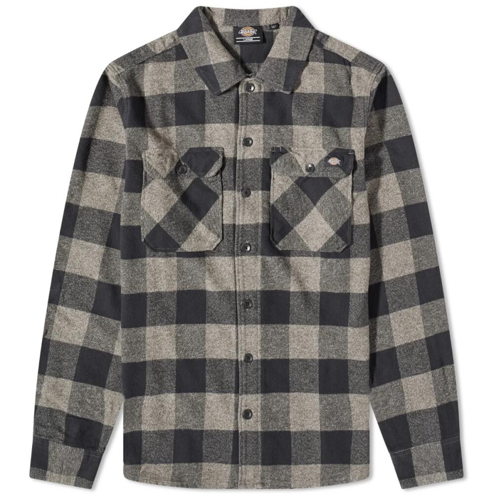 Dickies Men's New Sacramento Check Shirt in Grey Melange Cover