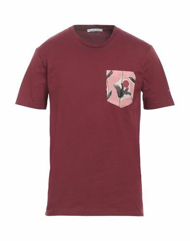 Grey Daniele Alessandrini Man T-shirt Burgundy Cotton Cover