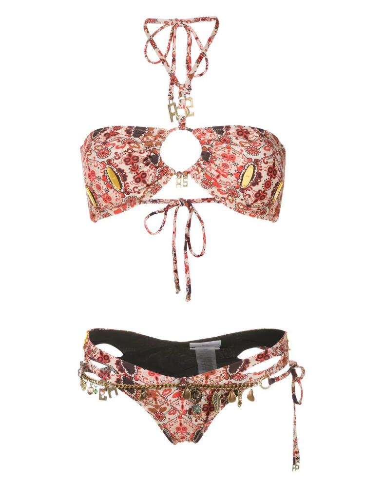 Amir Slama charm-detail halterneck bikini - Red Cover