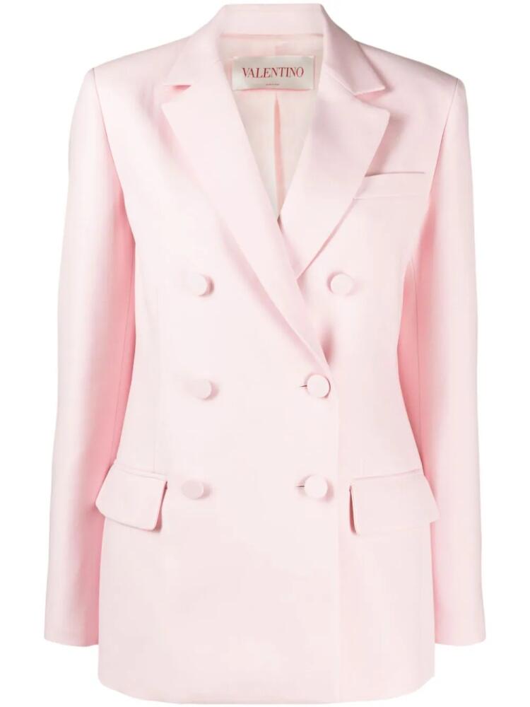 Valentino Garavani double-breasted crepe blazer - Pink Cover