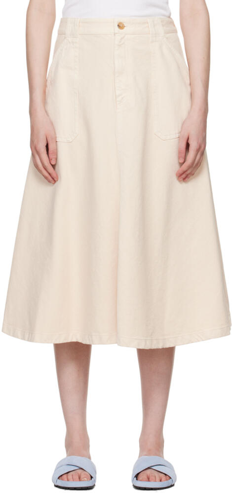 A.P.C. Off-White Laurie Denim Midi Skirt Cover