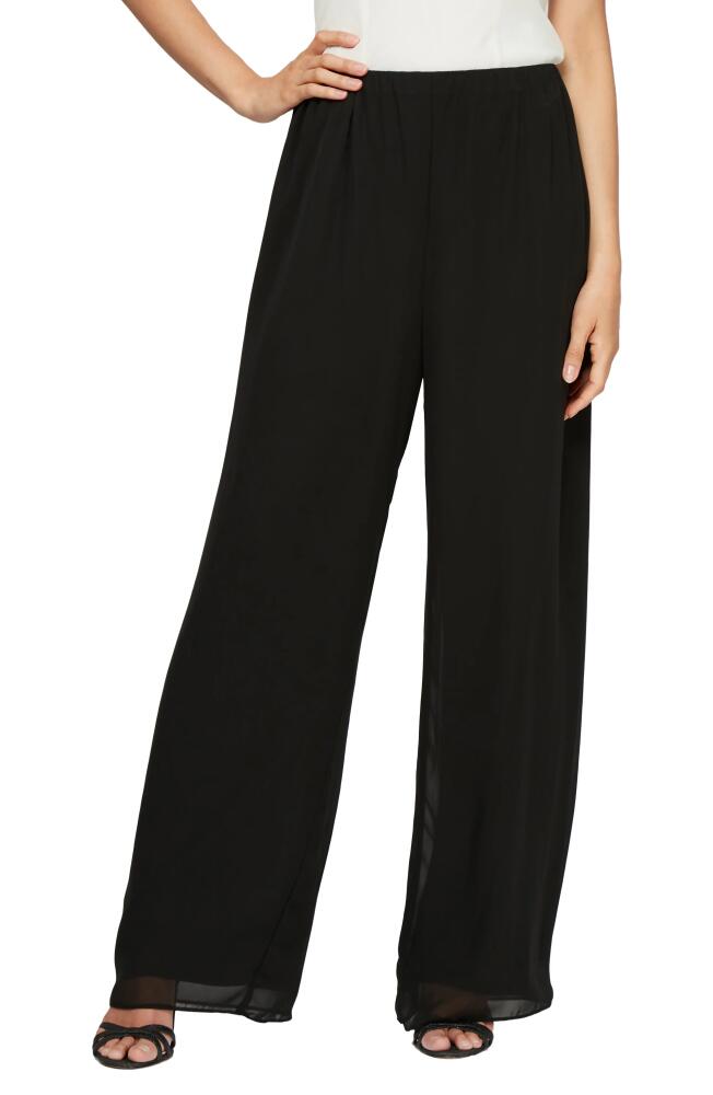 Alex Evenings Chiffon Palazzo Pants in Black Cover