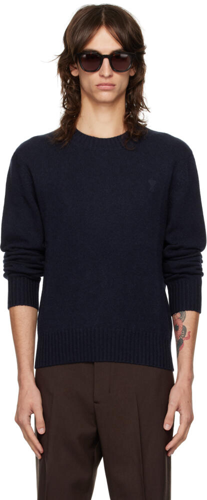 AMI Paris Navy Cashmere Ami De Cœur Sweater Cover