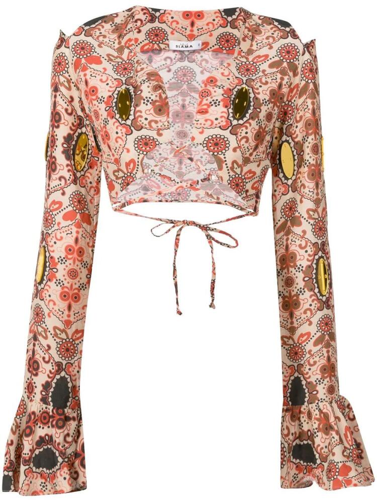 Amir Slama floral-print flared-cuff blouse - Multicolour Cover