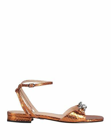 Lola Cruz Woman Sandals Orange Soft Leather Cover