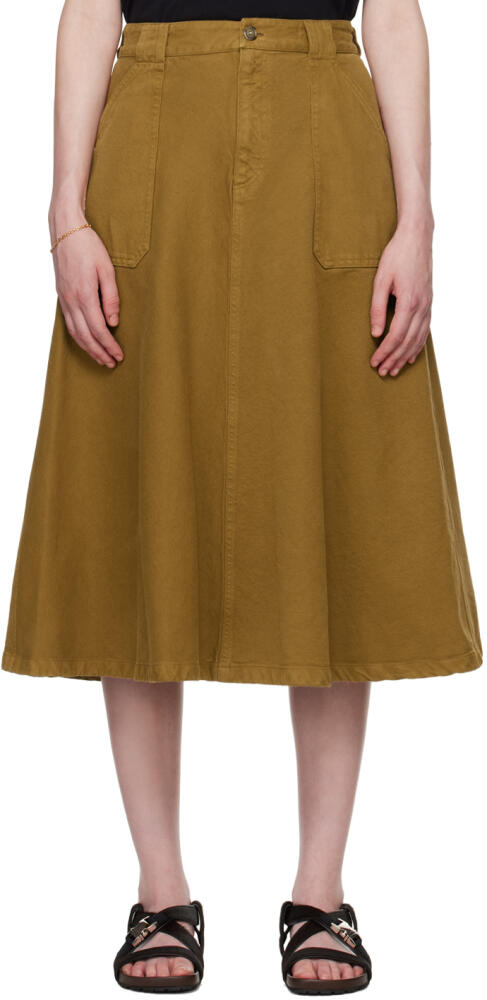 A.P.C. Tan Laurie Denim Midi Skirt Cover