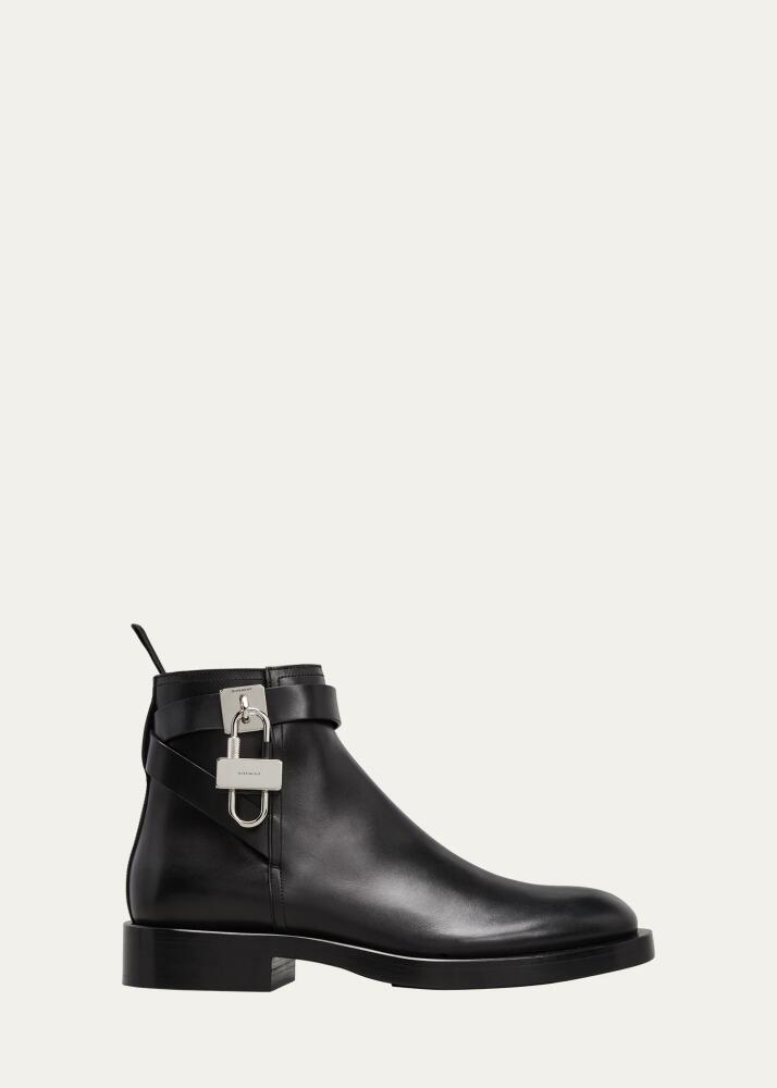 Givenchy Men's Padlock Leather Ankle Boots Cover