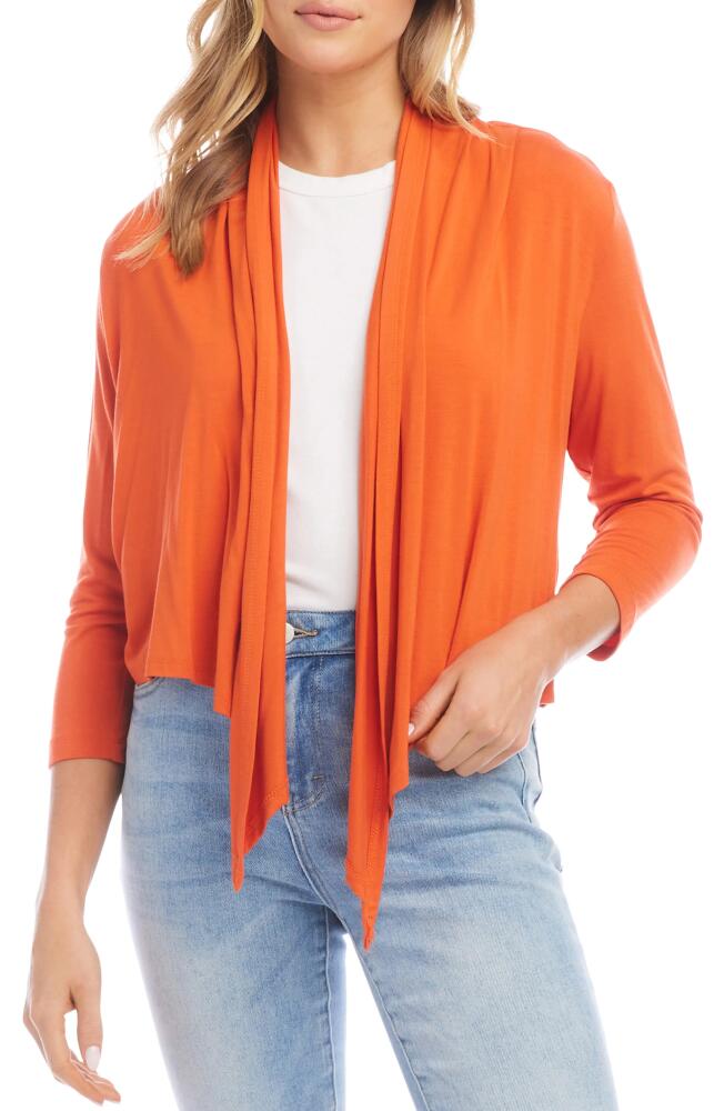 Karen Kane Calli Draped Open Front Cardigan in Orange Cover