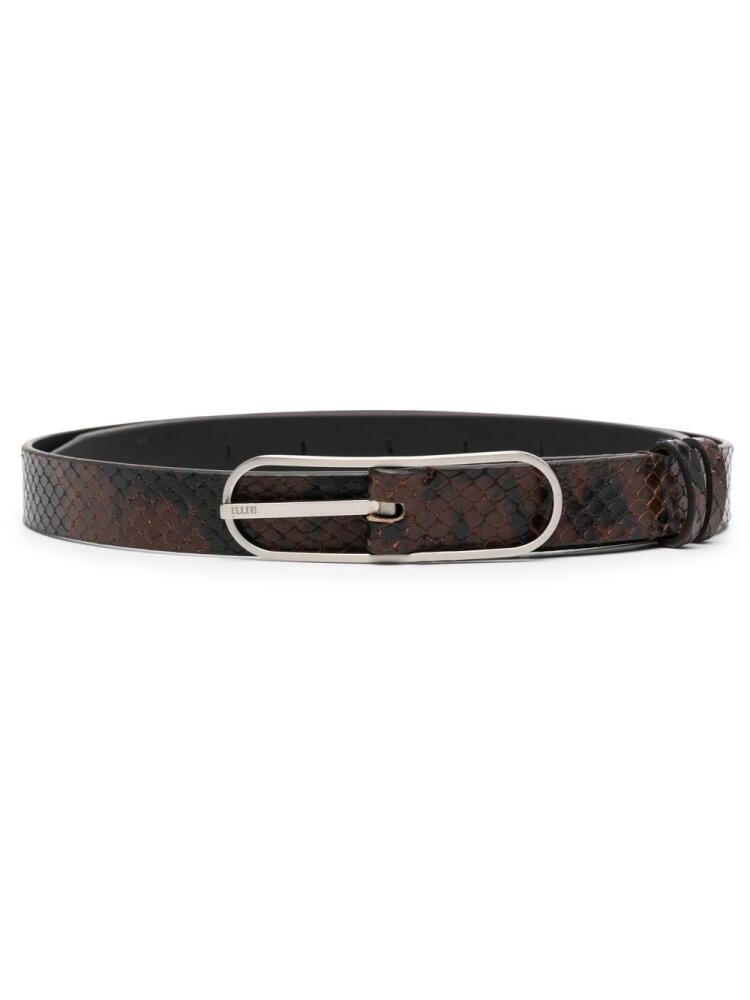 AMI Paris snakeskin-effect belt - Brown Cover