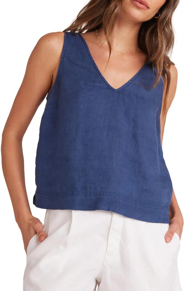 Bella Dahl Button Back Linen Tank in Brazilian Navy Cover