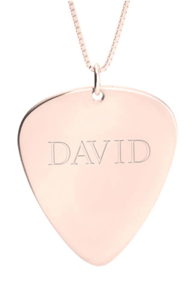 MELANIE MARIE Personalized Guitar Pick Pendant Necklace in Rose Gold Plated Cover