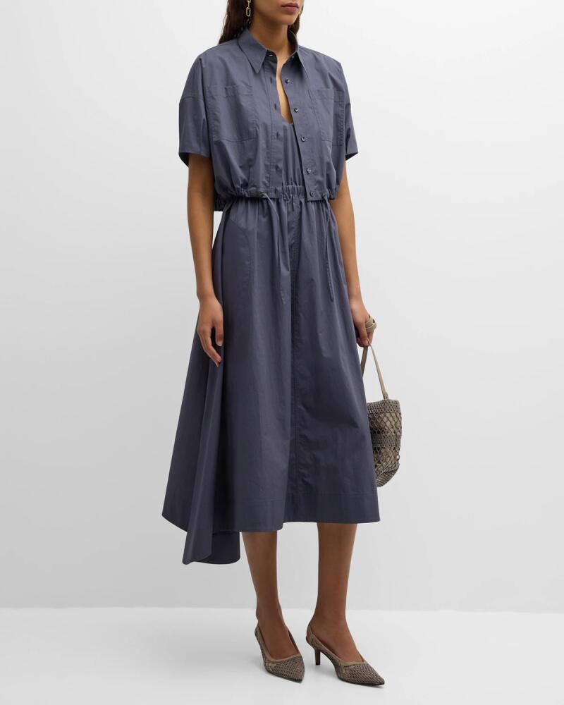 Brunello Cucinelli Light-Weight Shirtdress with Fitted Waist and Monili Loop Detail Cover