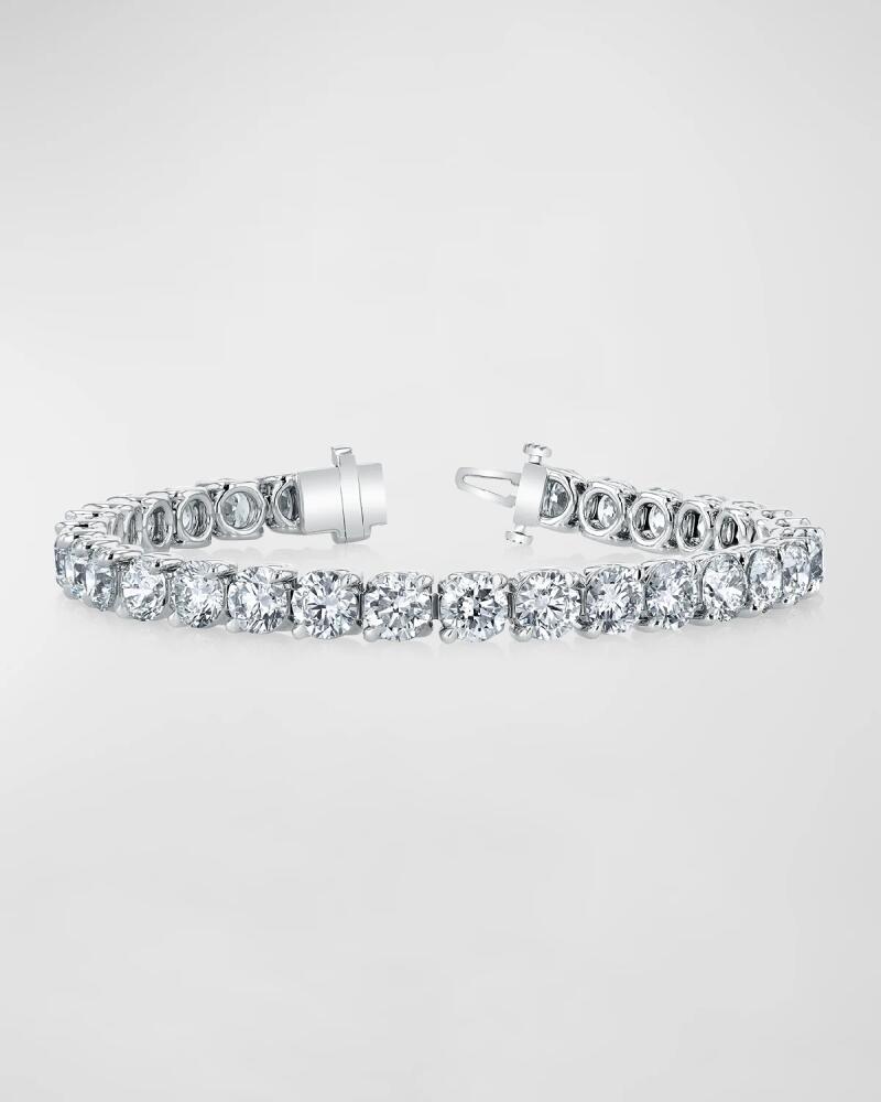 Neiman Marcus Diamonds Platinum Round-Cut Diamond Buttercup Tennis Bracelet, 14.40tcw, 7"L Cover