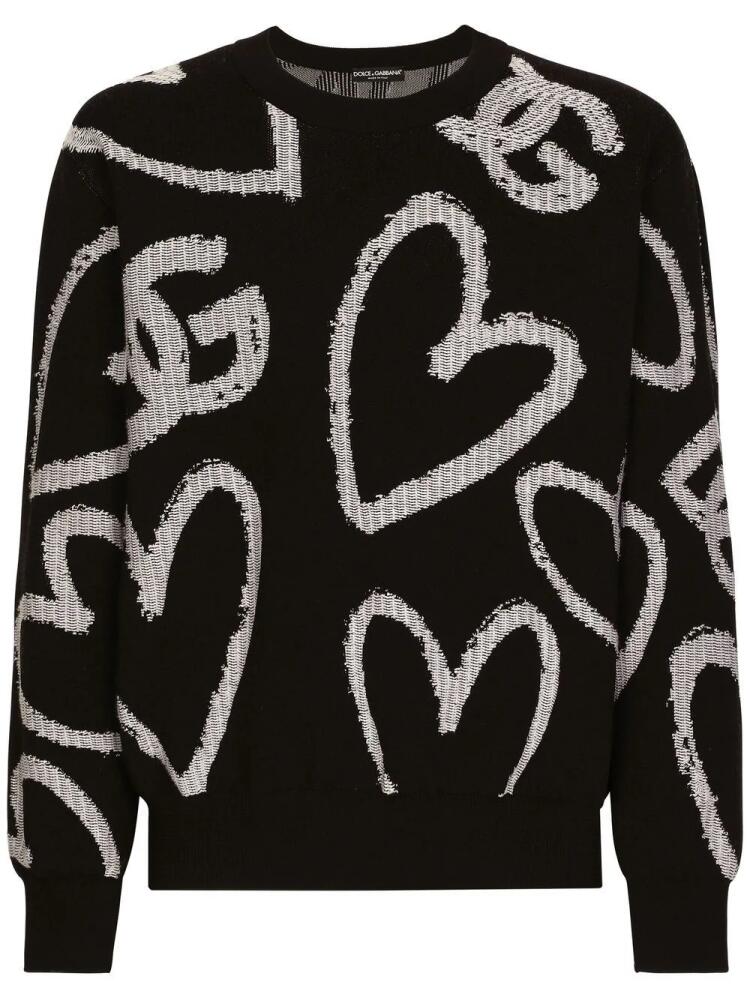 Dolce & Gabbana DG logo-pattern jumper - Black Cover