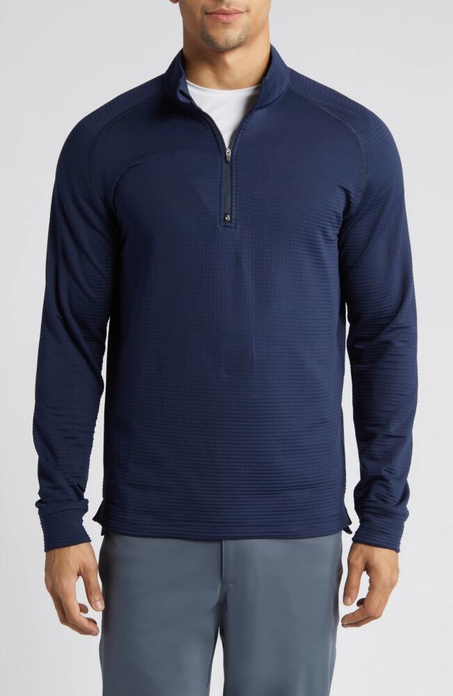 Swannies Lukas Quarter Zip Waffle Golf Pullover in Navy Cover