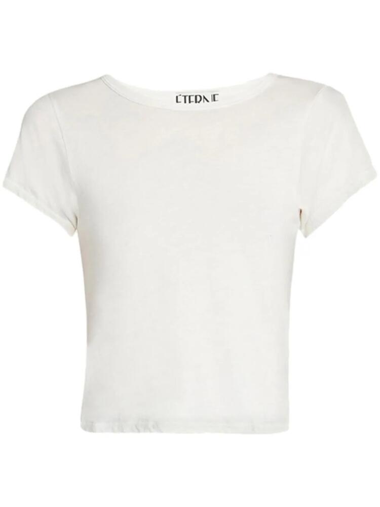 ETERNE crew-neck cropped T-shirt - White Cover