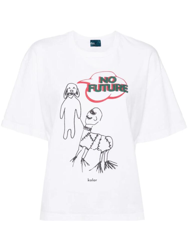 Kolor graphic-printed t-shirt - White Cover