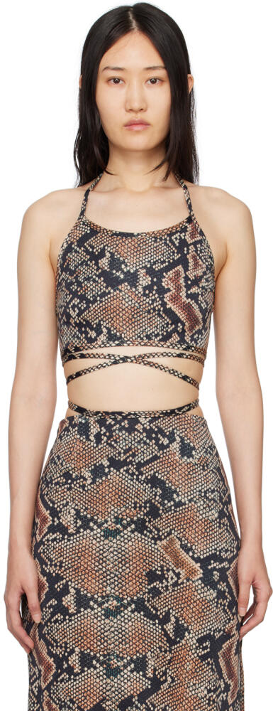 Atlein Black Snake Print Tank Top Cover