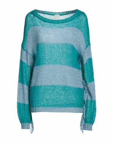 No-nà Woman Sweater Turquoise Acrylic, Nylon, Mohair wool Cover