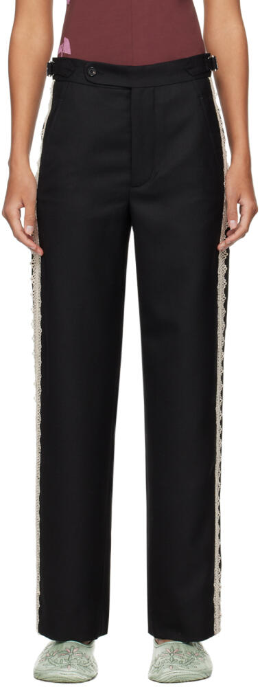 Bode Black Lacework Trousers Cover