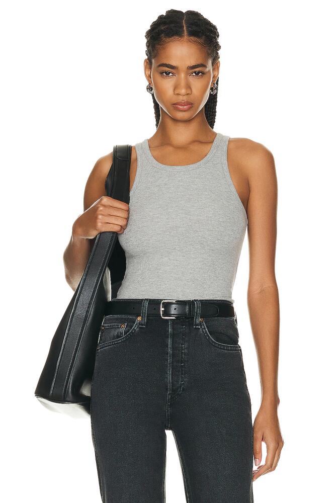 Eterne High Neck Fitted Tank Top in Grey Cover