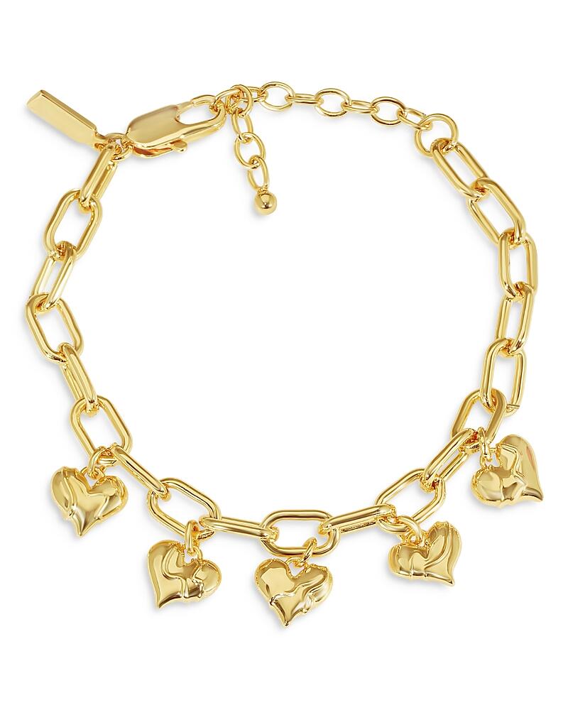 Jackie Mack Designs Dangling Heart Charm Bracelet in 18K Gold Plated Cover