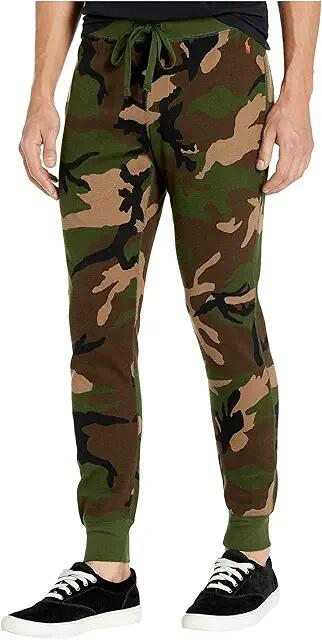 Polo Ralph Lauren Lightweight Waffle Printed Jogger Pants (Surplus Camo/Dusk Orange Pony Print) Men's Pajama Cover