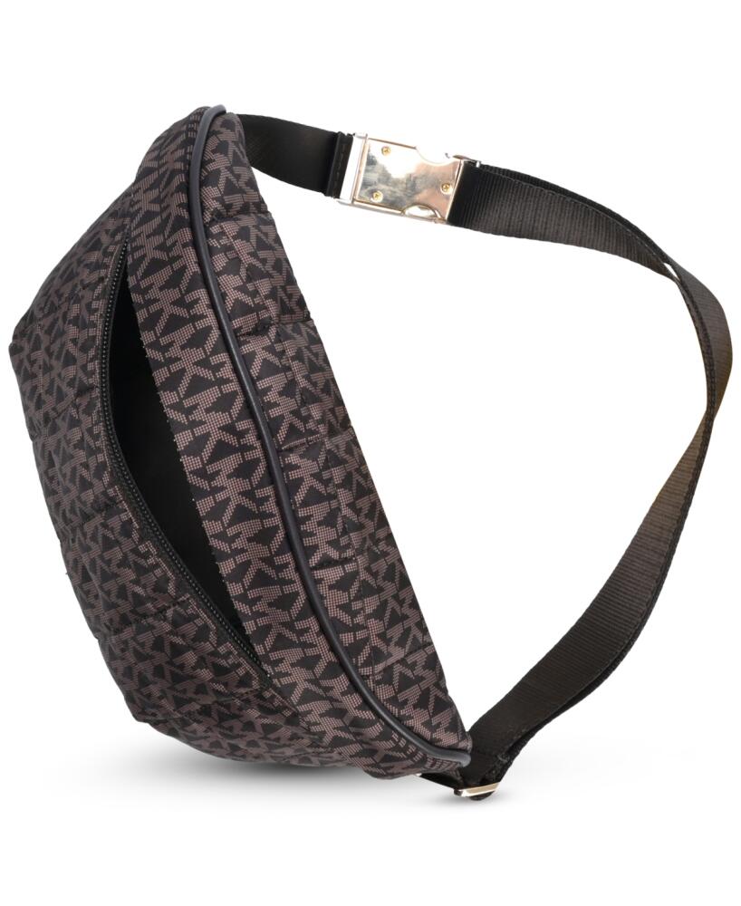 Michael Michael Kors Logo Women's Puffy Logo-Print Fanny Pack - Brown Logo Cover