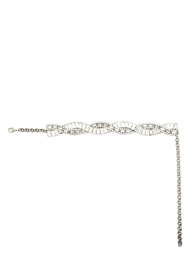 Alessandra Rich crystal-embellished braided choker - Silver Cover