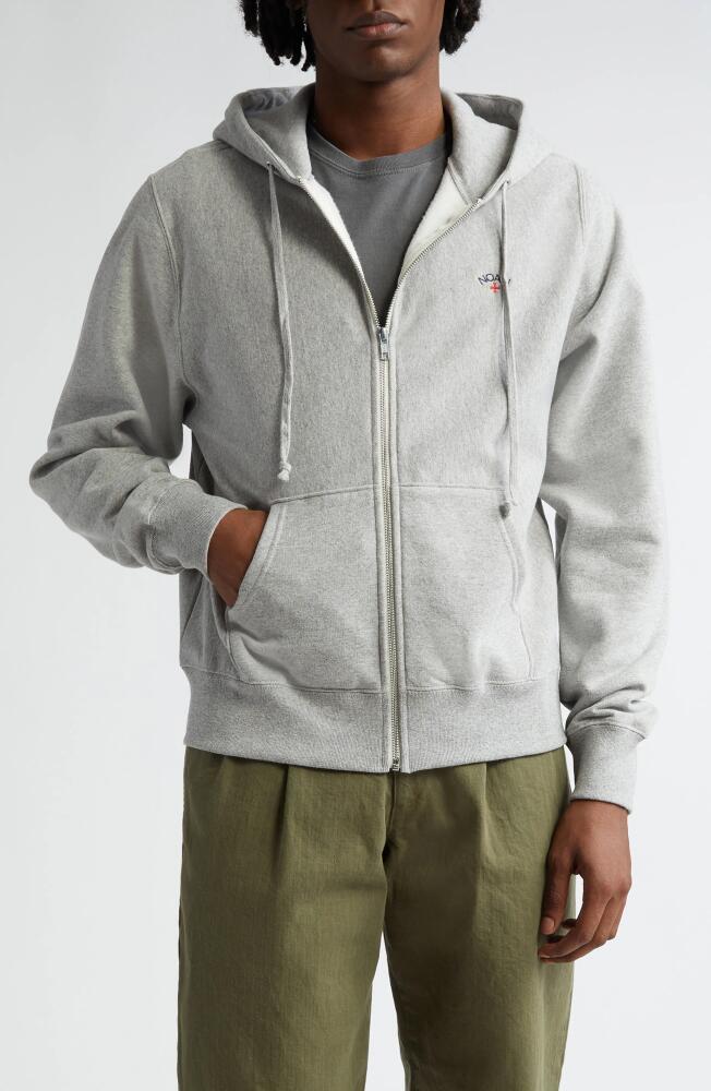 Noah Lightweight Cotton Zip Hoodie in Heather Grey Cover