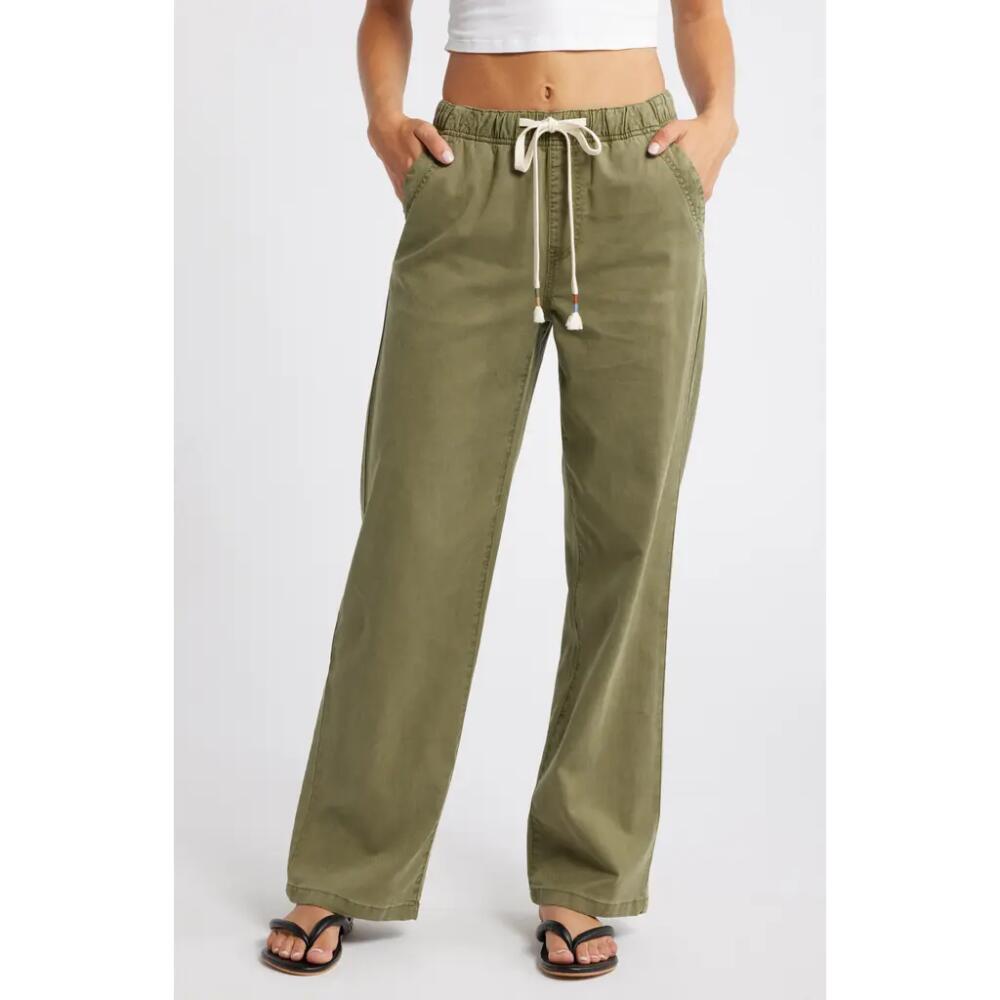 Roxy Sunset Dream Twill Wide Leg Pants in Oil Green Cover