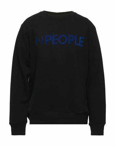 (+) People Man Sweatshirt Black Cotton, Polyester Cover