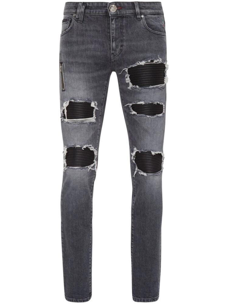 Philipp Plein mid-rise distressed jeans - Black Cover