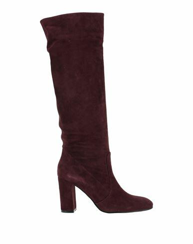 Lola Cruz Woman Boot Dark purple Leather Cover