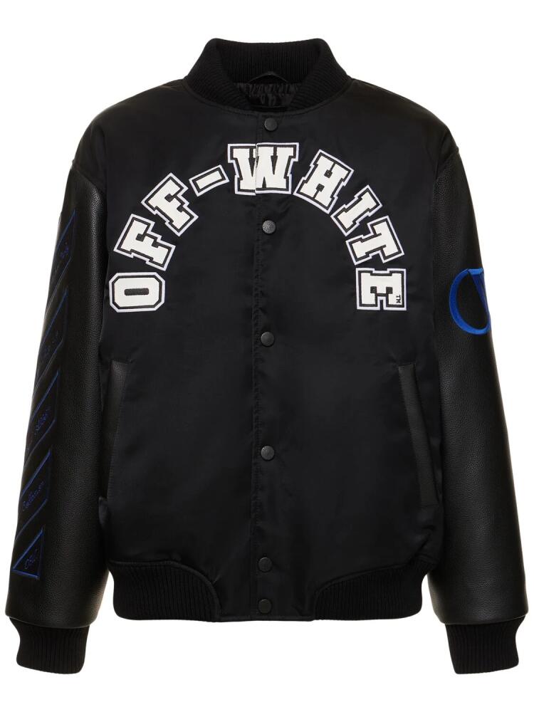 OFF-WHITE Baseball Lea Over Puffer Varsity Jacket Cover