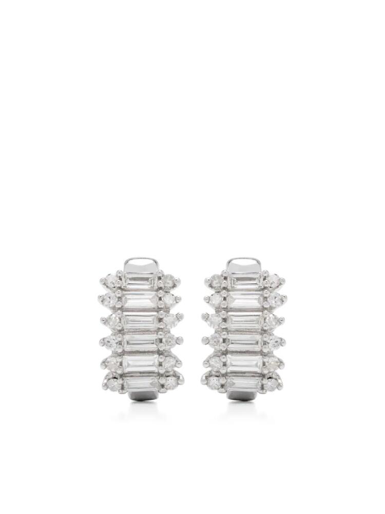 Adina Reyter Stack Baguette J-shaped hoop earrings - Silver Cover