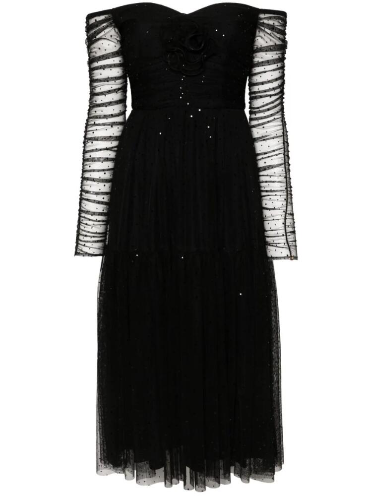 NISSA mesh midi dress - Black Cover