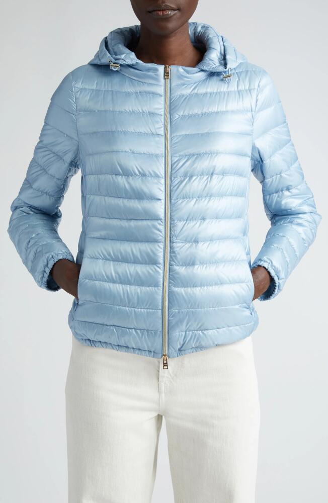 Herno Iconico Angela Classic Short Down Puffer Jacket in 9006 Sky Blue Cover