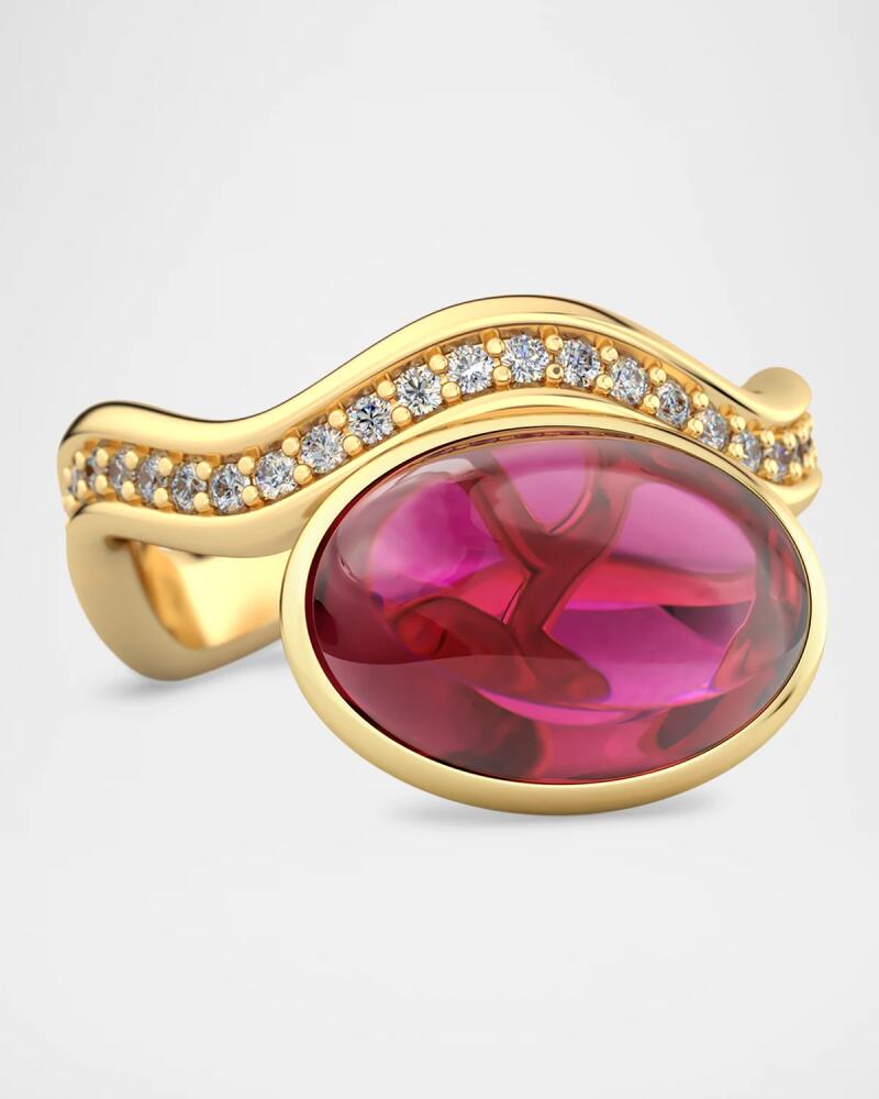 Jamie Turner Aurora Cocktail Ring with Rubellite and Diamonds Cover