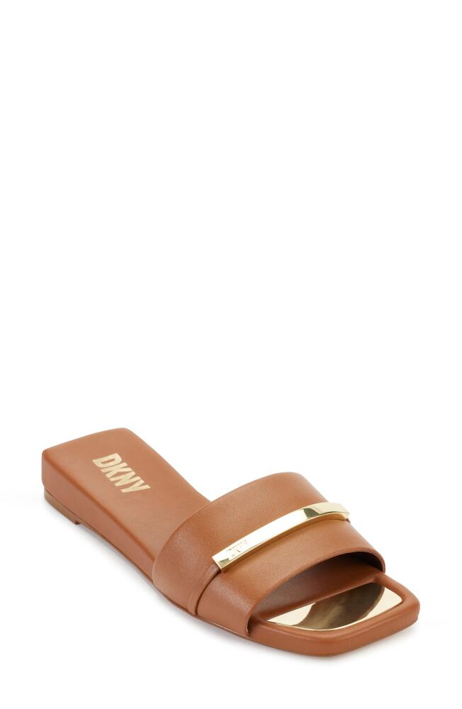 DKNY Alaina Slide Sandal in Dk Cognac Cover