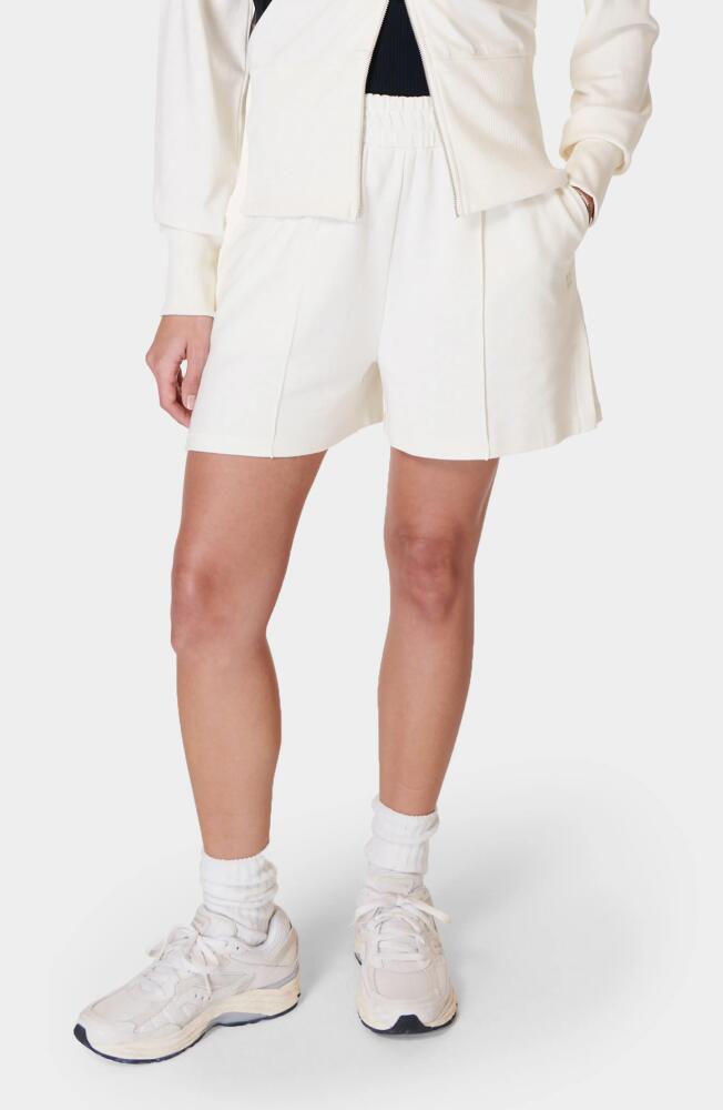 Sweaty Betty After Class Cotton Blend Shorts in Lily White Cover